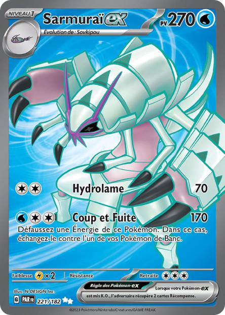 Carte Pokémon Sarmurai EX 221/182 PAR Faille Paradoxe EV04 Neuf FR LorenZone