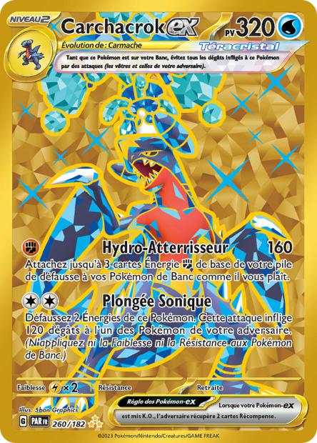 Carte Pokémon Carchacrock EX 260/182 PAR Faille Paradoxe EV04 Neuf FR LorenZone