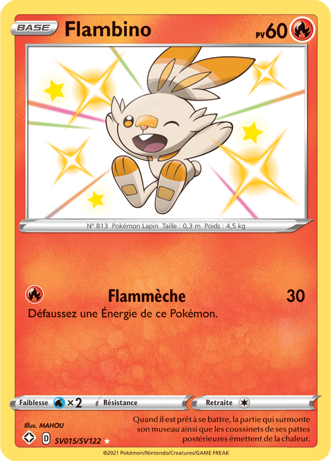 Carte Pokémon Flambino SV015/SV122 SWSH45 Destinées Radieuses EB4_5 Neuf FR LorenZone