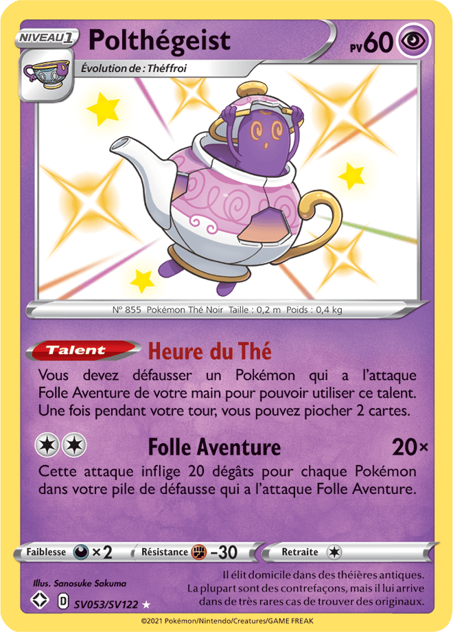 Carte Pokémon Polthégeist SV053/SV122 SWSH45 Destinées Radieuses EB4_5 Neuf FR LorenZone