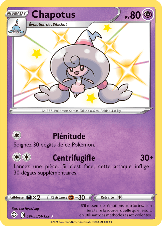 Carte Pokémon Chapotus SV055/SV122 SWSH45 Destinées Radieuses EB4_5 Neuf FR LorenZone
