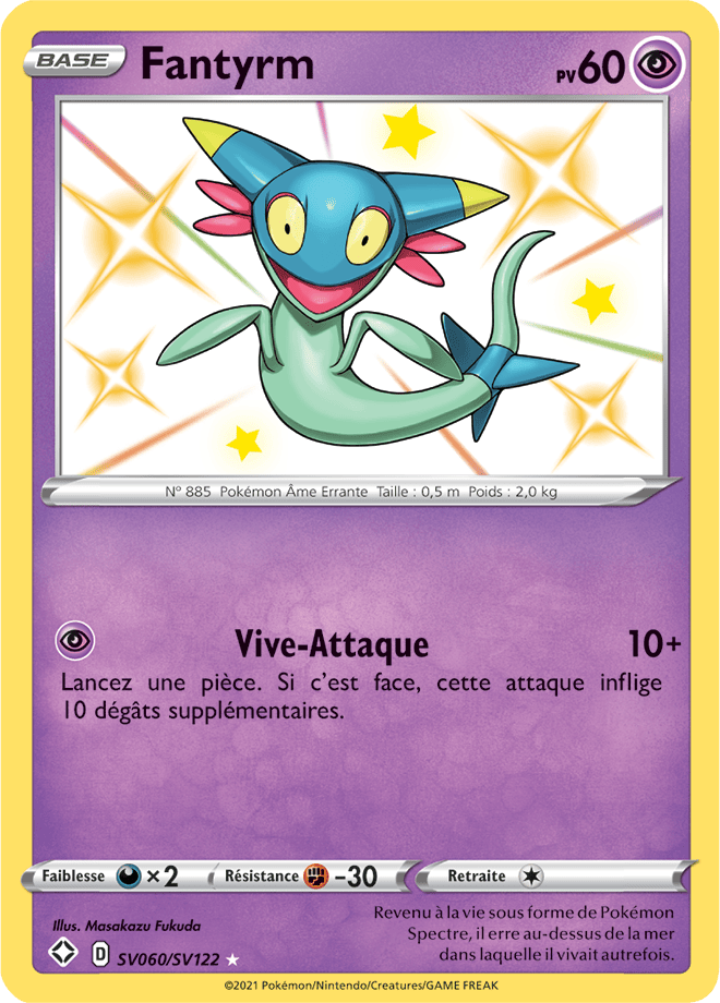 Carte Pokémon Fantyrm SV060/SV122 SWSH45 Destinées Radieuses EB4_5 Neuf FR LorenZone