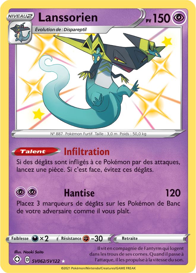 Carte Pokémon Lanssorien SV062/SV122 SWSH45 Destinées Radieuses EB4_5 Neuf FR LorenZone
