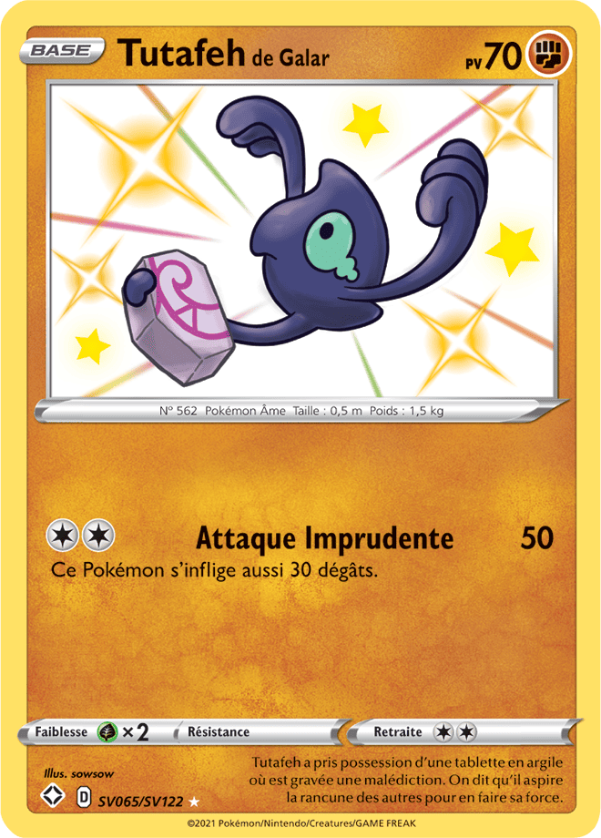 Carte Pokémon Tutafeh de Galar SV065/SV122 SWSH45 Destinées Radieuses EB4_5 Neuf FR LorenZone