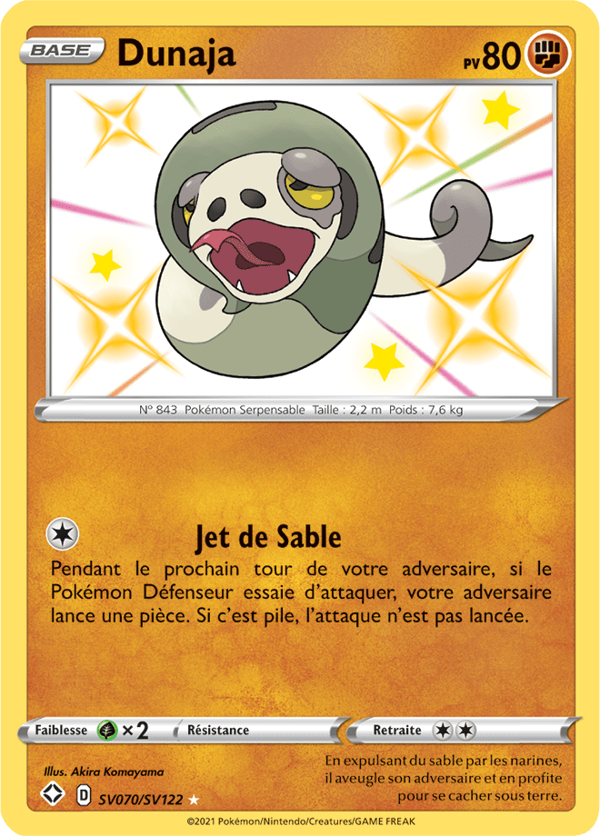 Carte Pokémon Dunaja SV070/SV122 SWSH45 Destinées Radieuses EB4_5 Neuf FR LorenZone