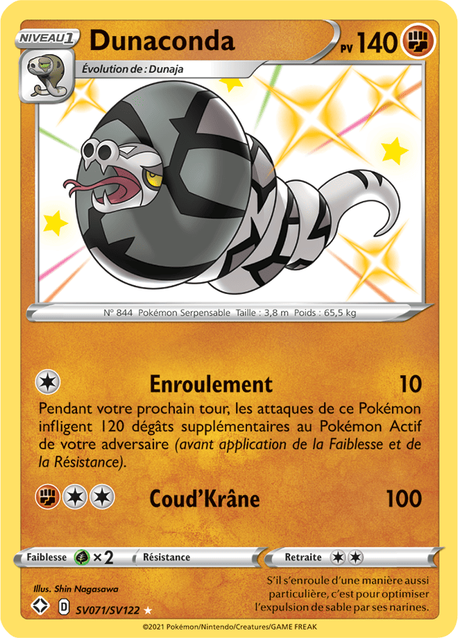 Carte Pokémon Dunaconda SV071/SV122 SWSH45 Destinées Radieuses EB4_5 Neuf FR LorenZone