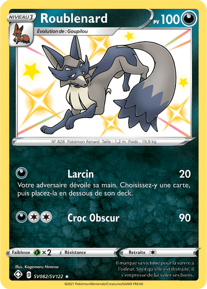 Carte Pokémon Roublenard SV082/SV122 SWSH45 Destinées Radieuses EB4_5 Neuf FR LorenZone