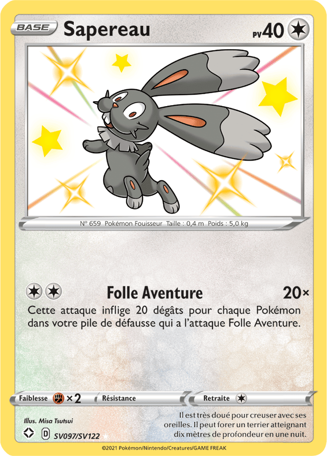 Carte Pokémon Sapereau SV097/SV122 SWSH45 Destinées Radieuses EB4_5 Neuf FR LorenZone
