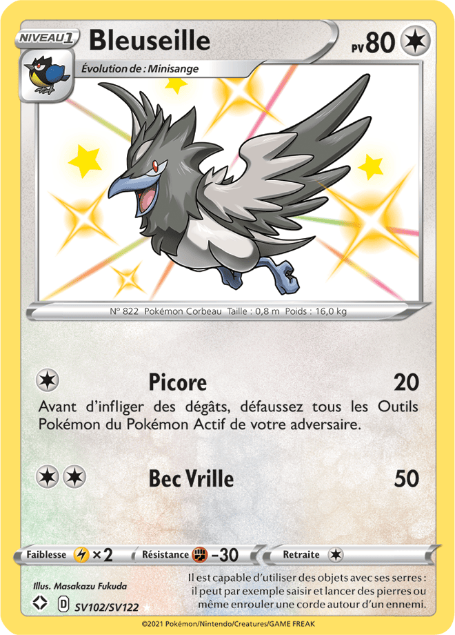 Carte Pokémon Bleuseille SV102/SV122 SWSH45 Destinées Radieuses EB4_5 Neuf FR LorenZone