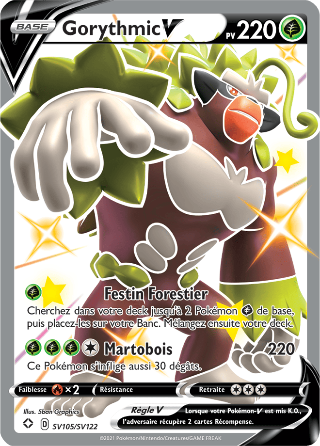 Carte Pokémon GorythmicV SV105/SV122 SWSH45 Destinées Radieuses EB4_5 Neuf FR LorenZone