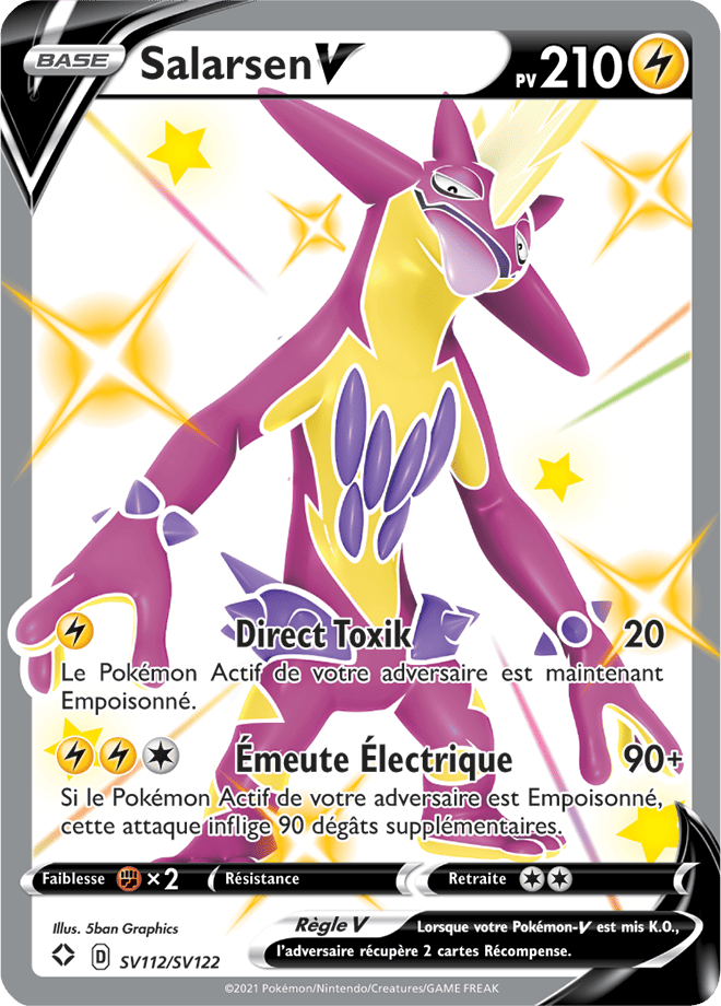 Carte Pokémon Salarsen V SV112/SV122 SWSH45 Destinées Radieuses EB4_5 Neuf FR LorenZone