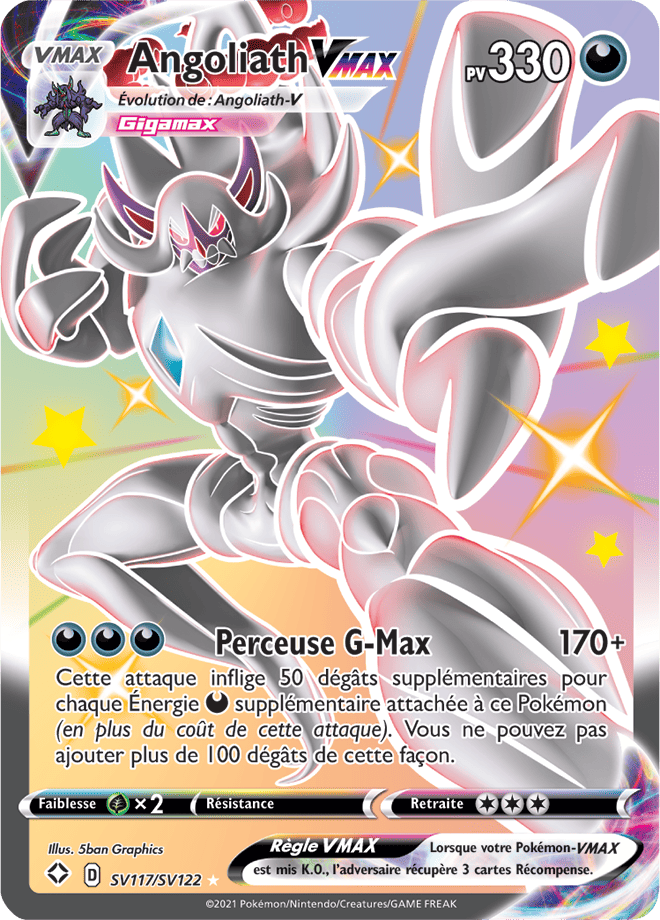 Carte Pokémon Angoliath VMAX SV117/SV122 SWSH45 Destinées Radieuses EB4_5 Neuf FR LorenZone