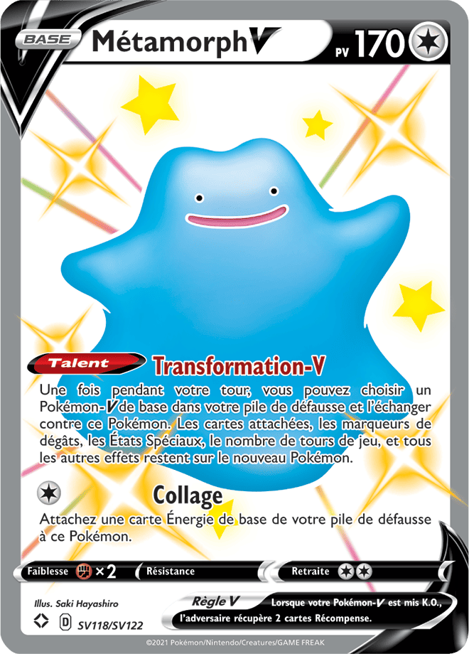 Carte Pokémon Métamorph V SV118/SV122 SWSH45 Destinées Radieuses EB4_5 Neuf FR LorenZone