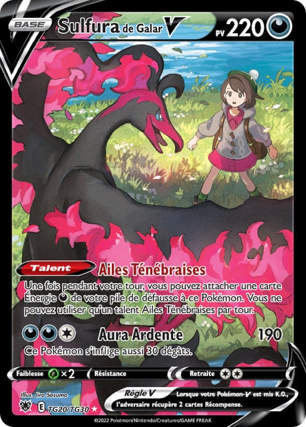 Carte Pokémon Sulfura de Galar V TG20/TG30 ASR Astres Radieux EB10 Neuf FR LorenZone