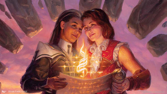 Visuel officiel Magic Secrets of Strixhaven - chercheurs reunis sur le campus de l'Universite de Strixhaven (Wizards of the Coast 2026)