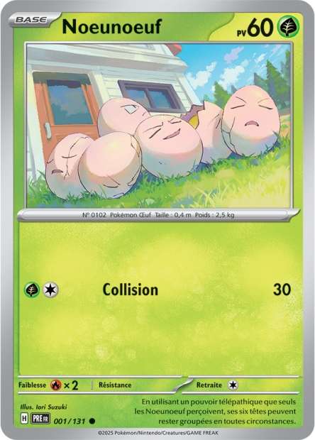 Carte Pokémon Noeunoeuf 001/131 Evolutions Prismatiques PRE EV8_5 Neuf FR LorenZone