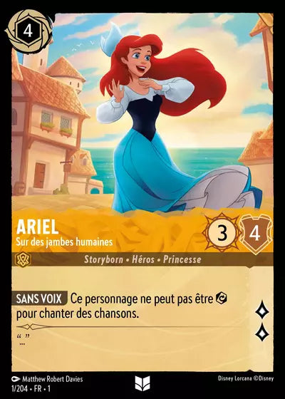 Carte Lorcana - Disney Ariel, sur des jambes humaines 001/204 Chapitre 01 Premier Chapitre FC Neuf FR LorenZone