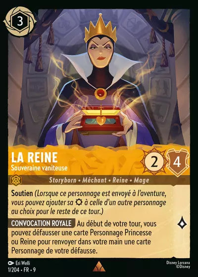 Carte Lorcana - Disney La Reine, Souveraine vaniteuse 001/204 Chapitre 09 Fabuleux FAB Neuf FR LorenZone