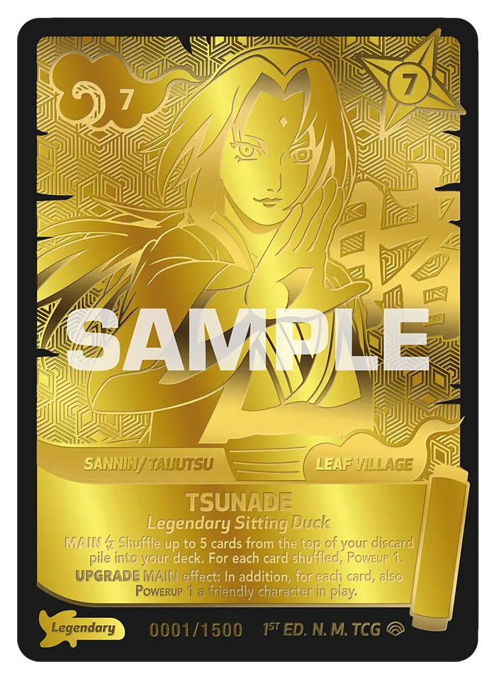 Carte Naruto Mythos Tsunade Battle of the Sannin 002/000 Legendary Légendaire Shinobi Shiren 2ème Chapitre Neuf EN LorenZone