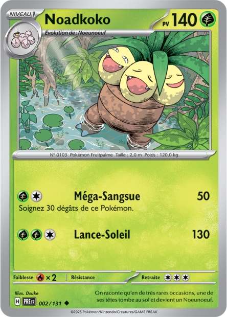 Carte Pokémon Noadkoko 002/131 Evolutions Prismatiques PRE EV8_5 Neuf FR LorenZone