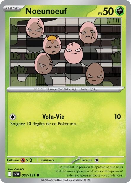 Carte Pokémon Noeunoeuf 002/191 SSP Étincelles Déferlantes EV08 Neuf FR LorenZone
