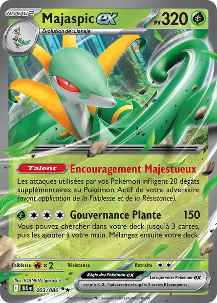 Carte Pokémon Majaspic EX 003/086 BLK Foudre Noire EV10_5 Neuf FR LorenZone