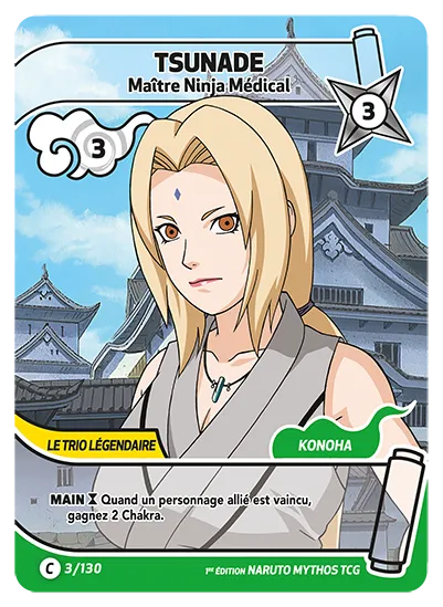 Carte Naruto Mythos TSUNADE – Maître Ninja Médical 003/130 C 1er Chapitre Neuf FR LorenZone