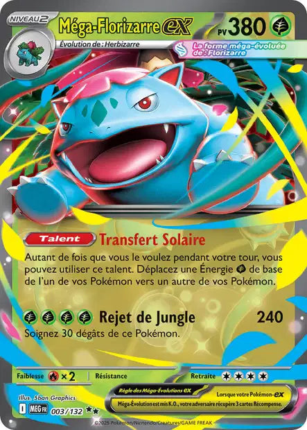 Carte Pokémon Méga-Florizarre EX 003/132 MEG Méga-Évolution ME01 Neuf FR LorenZone