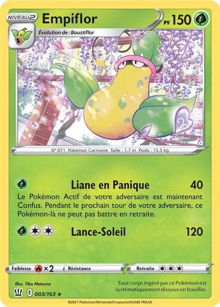 Carte Pokémon Empiflor 003/163 SWSH5 Styles de Combat EB05 Neuf FR LorenZone