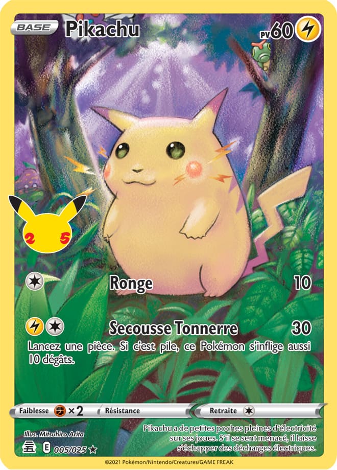 Carte Pokémon Pikachu 005/025 CEL Célébrations 25 ans EB07_5 Neuf FR LorenZone