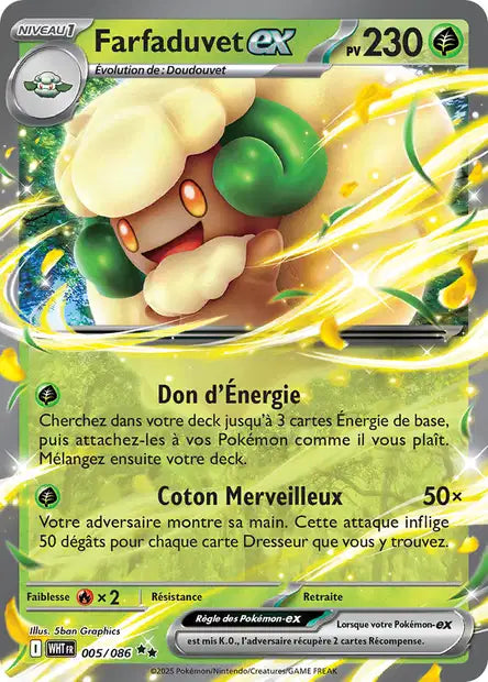 Carte Pokémon Farfaduvet EX 005/086 WHT Flamme Blanche EV10_5 Neuf FR LorenZone