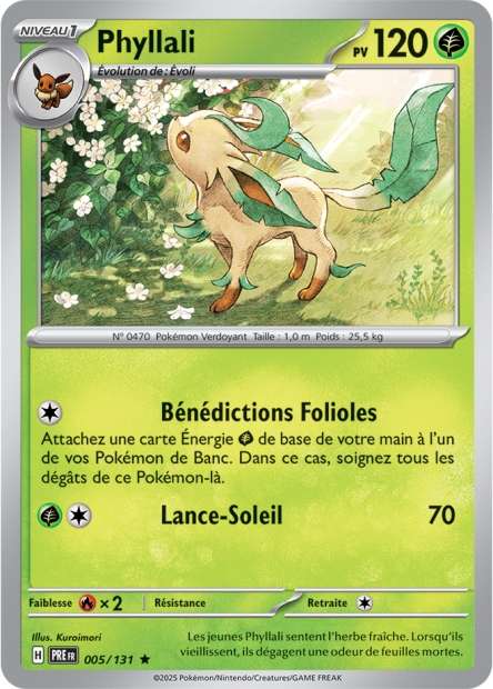 Carte Pokémon Phyllali 005/131 Evolutions Prismatiques PRE EV8_5 Neuf FR LorenZone