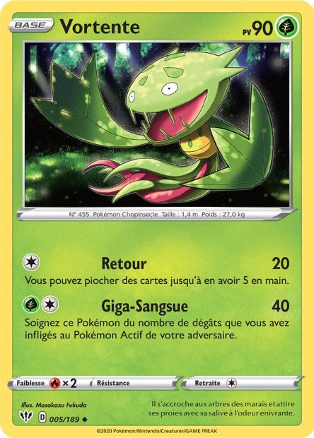 Carte Pokémon Vortente 005/189 SWSH3 Ténèbres Embrasées EB03 Neuf FR LorenZone