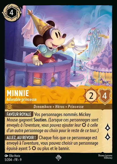 Carte Lorcana - Disney Minnie, Adorable princesse 005/204 Chapitre 09 Fabuleux FAB Neuf FR LorenZone