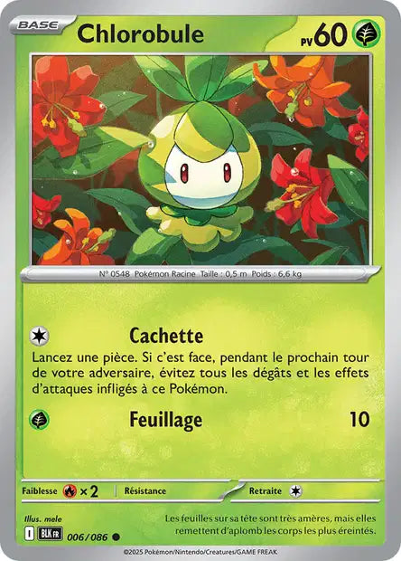 Carte Pokémon Chlorobule 006/086 BLK Foudre Noire EV10_5 Neuf FR LorenZone