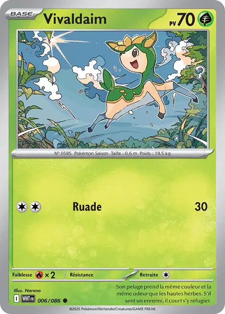 Carte Pokémon Vivaldaim 006/086 WHT Flamme Blanche EV10_5 Neuf FR LorenZone