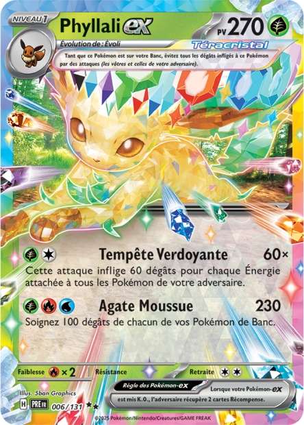 Carte Pokémon Phyllali EX 006/131 Evolutions Prismatiques PRE EV8_5 Neuf FR LorenZone