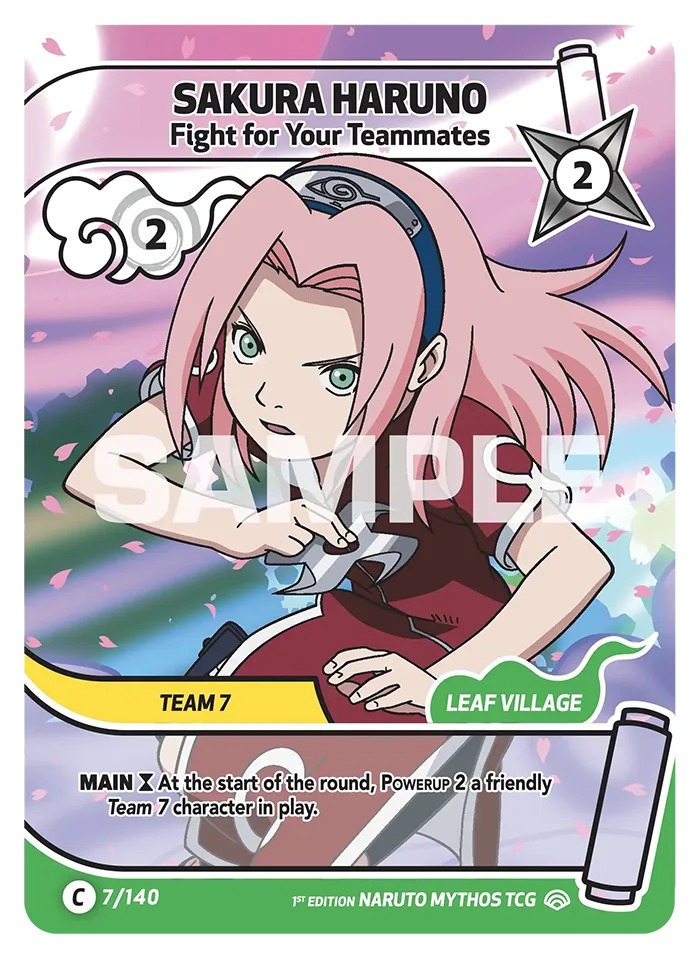 Carte Naruto Mythos Sakura Haruno Fight for Your Teammates 007/140 Common Full Art Shinobi Shiren 2ème Chapitre Neuf EN LorenZone