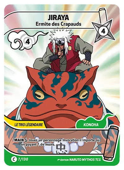 Carte Naruto Mythos JIRAIYA – Ermite des Crapauds 007/130 C 1er Chapitre Neuf FR LorenZone
