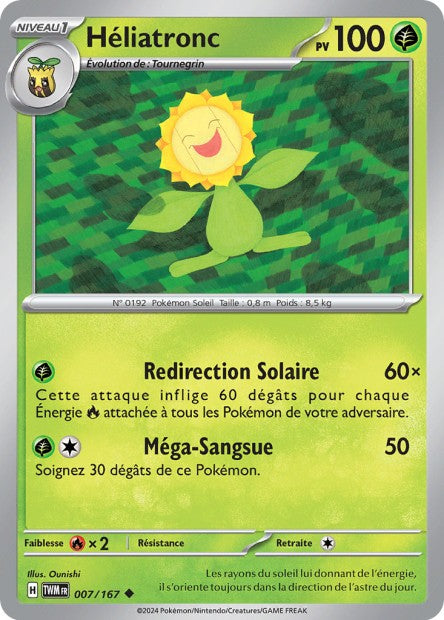 Carte Pokémon Héliatronc 007/167 TWM Mascarade Crépusculaire EV06 Neuf FR LorenZone