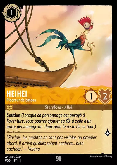 Carte Lorcana - Disney Heihei, Picoreur de bateau 007/204 Chapitre 01 Premier Chapitre FC Neuf FR LorenZone