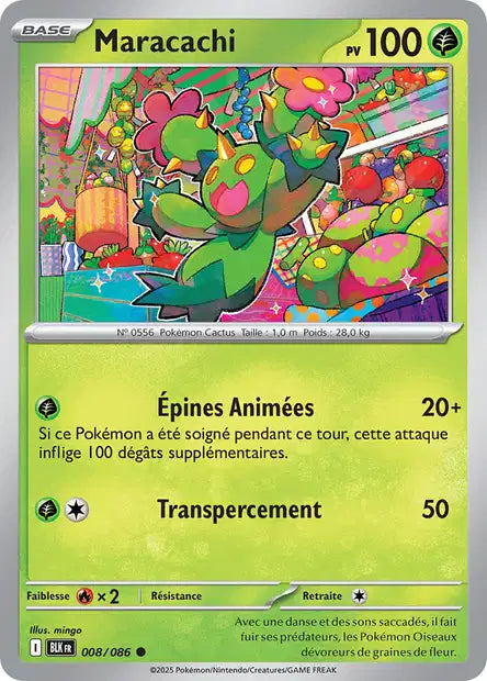 Carte Pokémon Maracachi 008/086 BLK Foudre Noire EV10_5 Neuf FR LorenZone