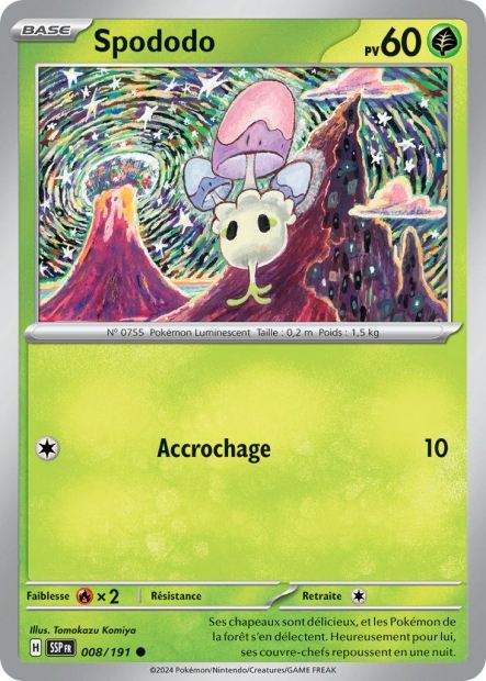 Carte Pokémon Spododo 008/191 SSP Étincelles Déferlantes EV08 Neuf FR LorenZone