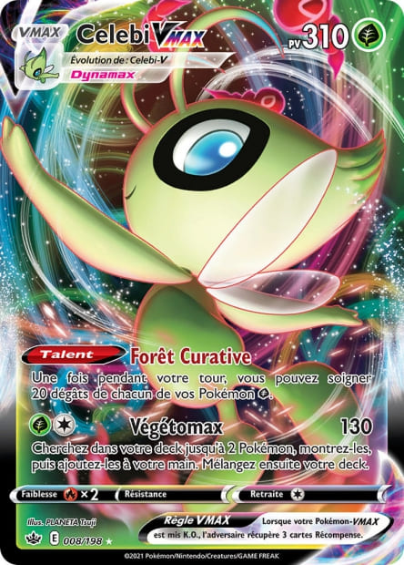 Carte Pokémon Celebi VMAX 008/198 CRE Règne de Glace EB06 Neuf FR LorenZone