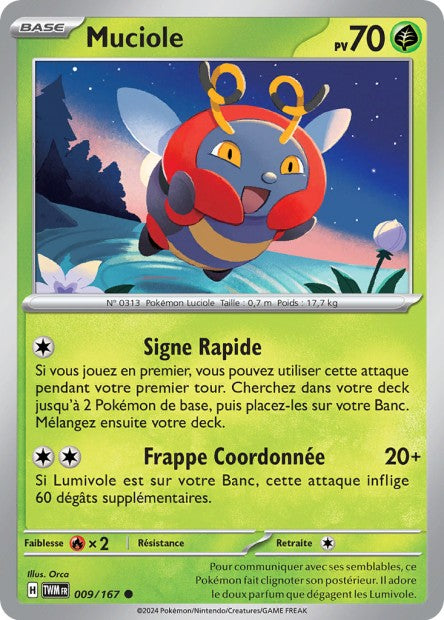 Carte Pokémon Muciole 009/167 TWM Mascarade Crépusculaire EV06 Neuf FR LorenZone
