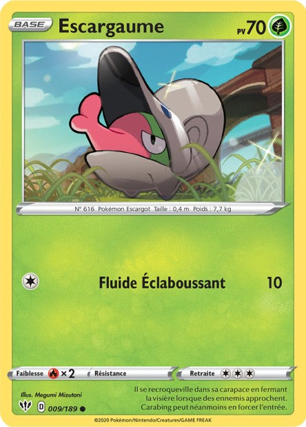 Carte Pokémon Escargaume 009/189 SWSH3 Ténèbres Embrasées EB03 Neuf FR LorenZone