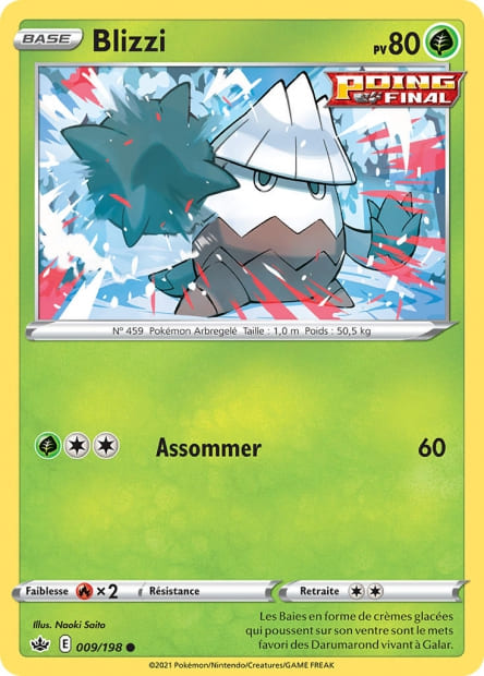 Carte Pokémon Blizzi 009/198 CRE Règne de Glace EB06 Neuf FR LorenZone