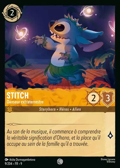Carte Lorcana - Disney Stitch, Danseur extraterrestre 009/204 Chapitre 09 Fabuleux FAB Neuf FR LorenZone