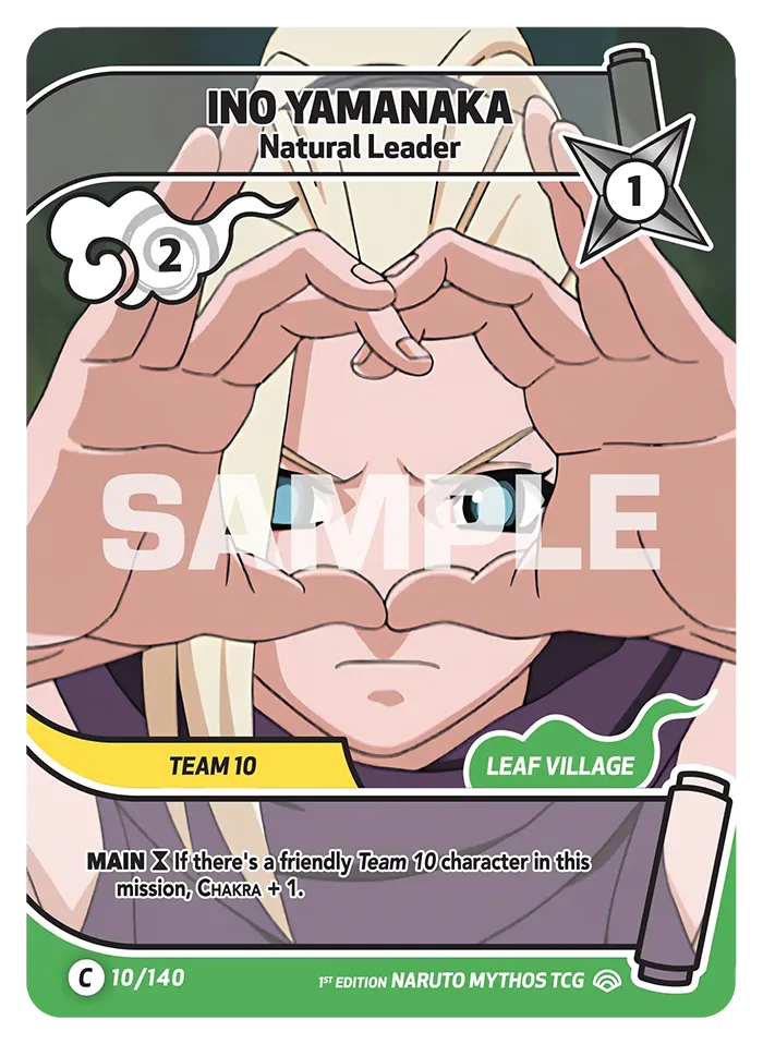 Carte Naruto Mythos Ino Yamanaka Natural Leader 010/140 Common Full Art Shinobi Shiren 2ème Chapitre Neuf EN LorenZone