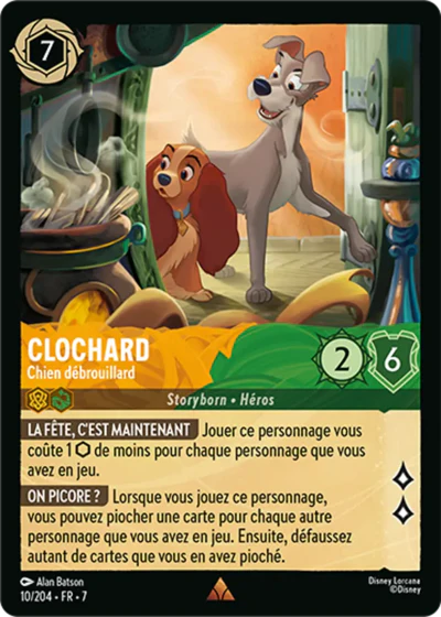 Carte Lorcana - Disney Clochard, Chien débrouillard 010/204 Rare Alan Batson Chapitre 07 L'Île d'Archazia ARI Neuf FR LorenZone